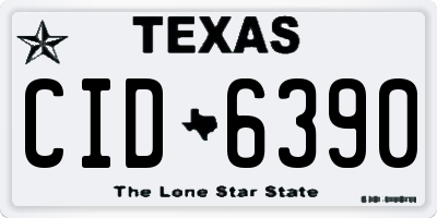 TX license plate CID6390