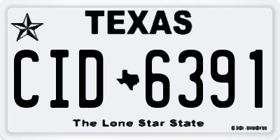 TX license plate CID6391