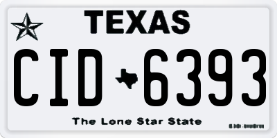 TX license plate CID6393