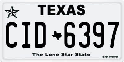 TX license plate CID6397