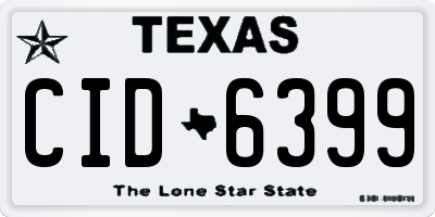 TX license plate CID6399