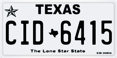 TX license plate CID6415
