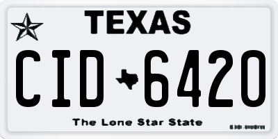 TX license plate CID6420