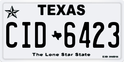 TX license plate CID6423