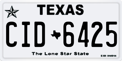 TX license plate CID6425