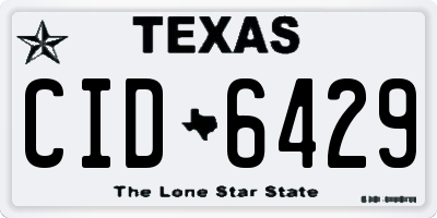 TX license plate CID6429