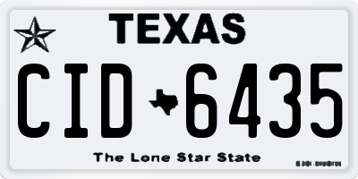 TX license plate CID6435