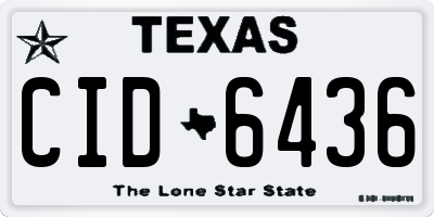 TX license plate CID6436