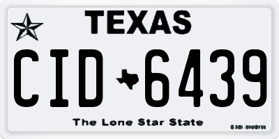 TX license plate CID6439
