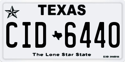 TX license plate CID6440
