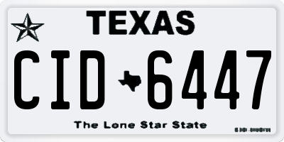 TX license plate CID6447