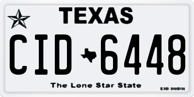 TX license plate CID6448
