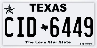 TX license plate CID6449
