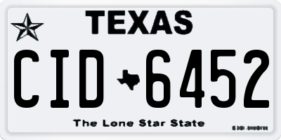 TX license plate CID6452