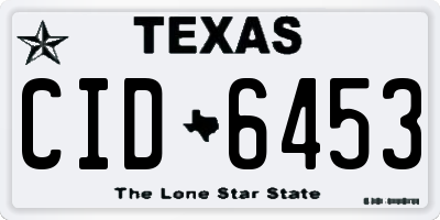 TX license plate CID6453
