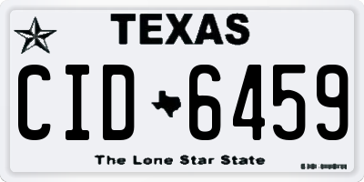 TX license plate CID6459