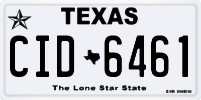 TX license plate CID6461
