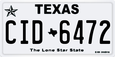 TX license plate CID6472