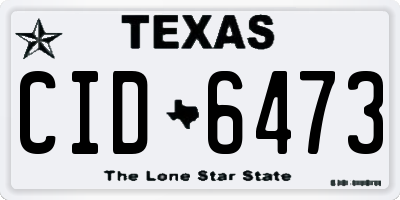TX license plate CID6473