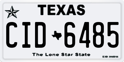 TX license plate CID6485