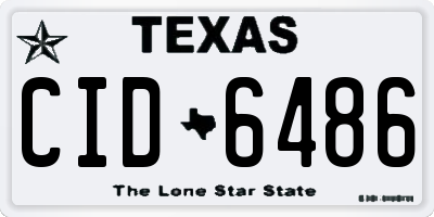 TX license plate CID6486
