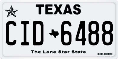 TX license plate CID6488