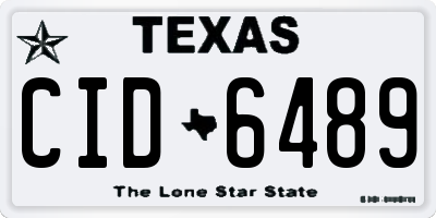 TX license plate CID6489