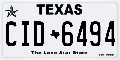 TX license plate CID6494