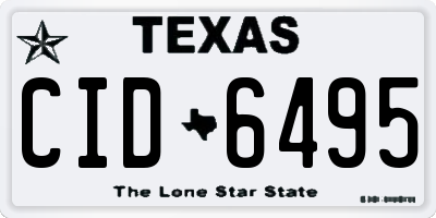 TX license plate CID6495