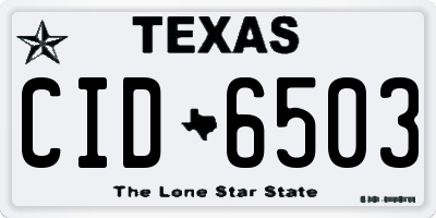TX license plate CID6503