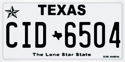 TX license plate CID6504