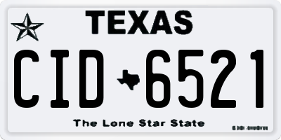 TX license plate CID6521