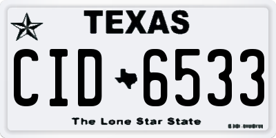 TX license plate CID6533