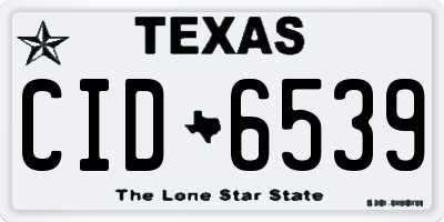 TX license plate CID6539
