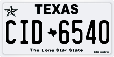 TX license plate CID6540