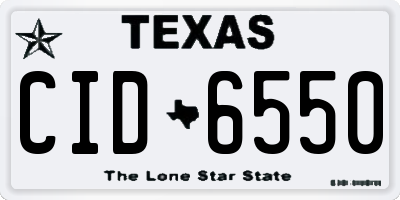 TX license plate CID6550