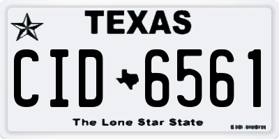 TX license plate CID6561