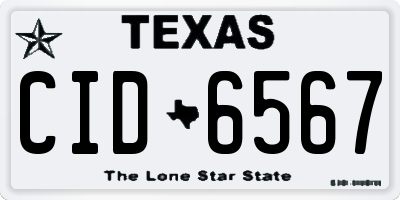 TX license plate CID6567