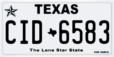 TX license plate CID6583