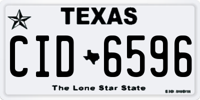 TX license plate CID6596