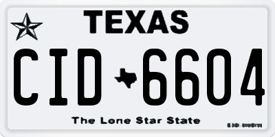 TX license plate CID6604