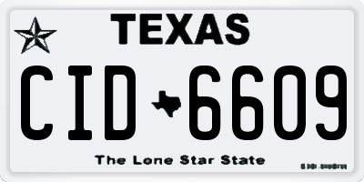 TX license plate CID6609