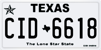 TX license plate CID6618