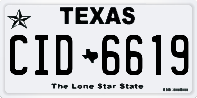 TX license plate CID6619