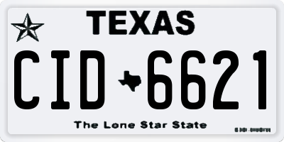 TX license plate CID6621