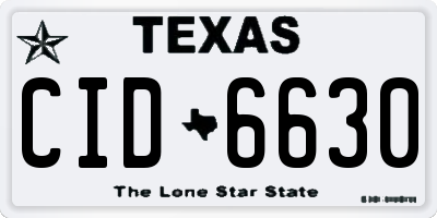 TX license plate CID6630