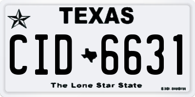 TX license plate CID6631
