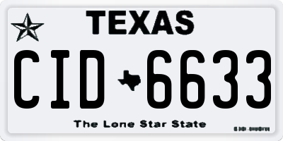 TX license plate CID6633