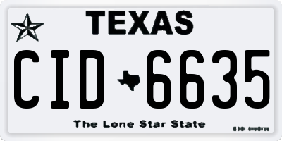 TX license plate CID6635