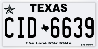 TX license plate CID6639